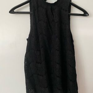 Flare lace top - black silky under layer